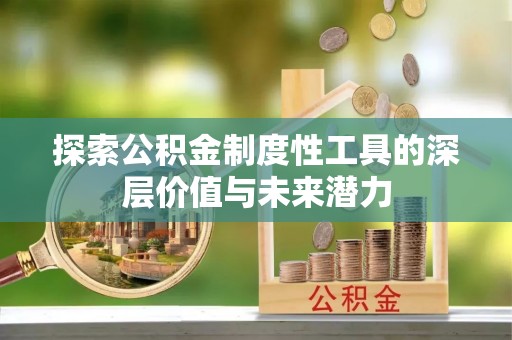 神池探索公积金制度性工具的深层价值与未来潜力